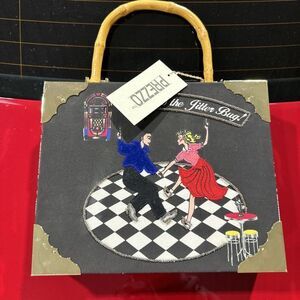 PREZZO NOVELTY CIGAR BOX PURSE Lets Do The Jitter Bug Dancing Beaded Retro Diner